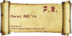 Perei Márk névjegykártya